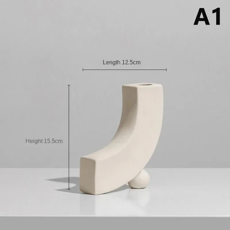Vază Ceramică Artă Modernă - Decorațiune Desktop Dormitor cu Flori Uscate pentru Fotografie