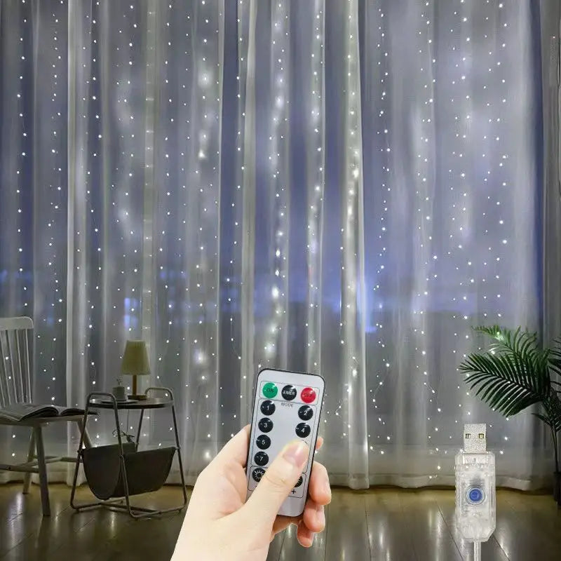 Ghirlandă LED pentru Perdea 3/4/6m cu USB, Lumini Decorative cu Telecomandă pentru Crăciun și Dormitor