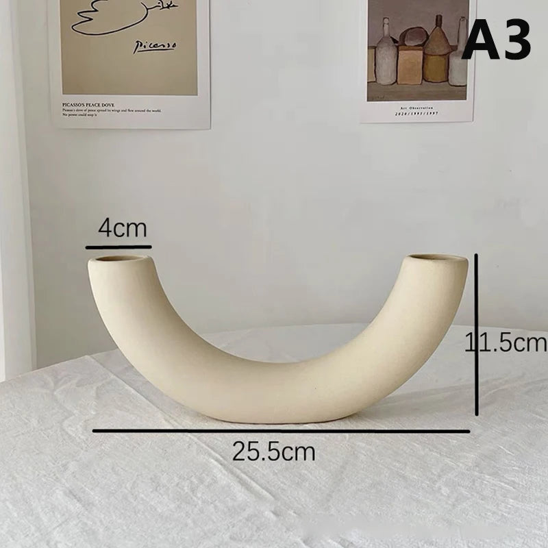 Vază Ceramică Artă Modernă - Decorațiune Desktop Dormitor cu Flori Uscate pentru Fotografie