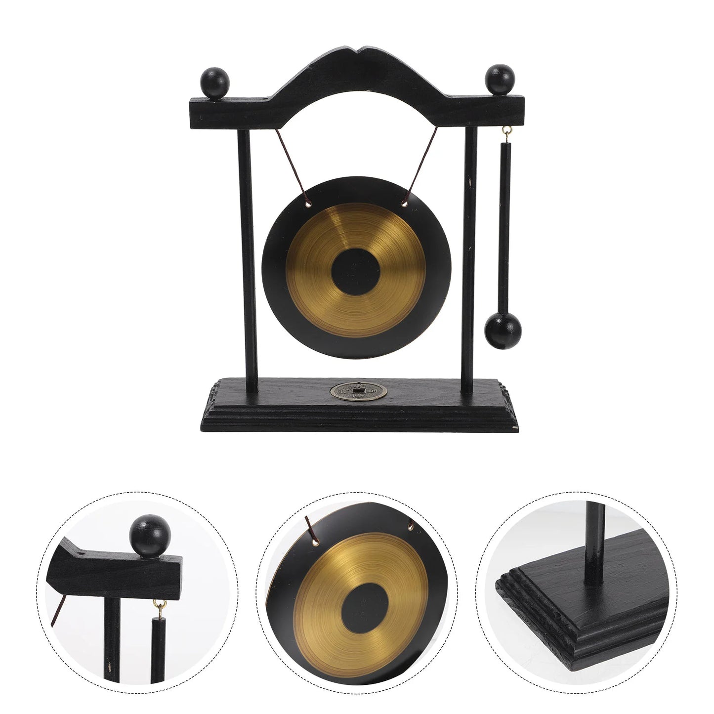 Gong Feng Shui Decorativ din Alamă pentru Casă, Ornament de Birou Chic