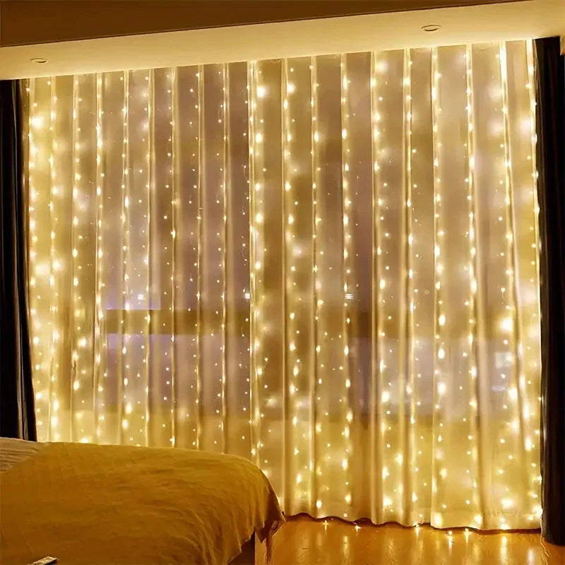 Ghirlandă LED pentru Perdea 3/4/6m cu USB, Lumini Decorative cu Telecomandă pentru Crăciun și Dormitor
