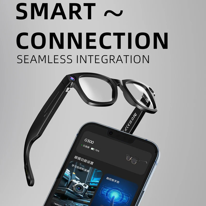 Ochelari Smart AI 800W Pixel G300 Cameră AI Fotografiere HD Foto Video Apel Vocal Traducere Impermeabil Bluetooth Dispozitive Ochelari