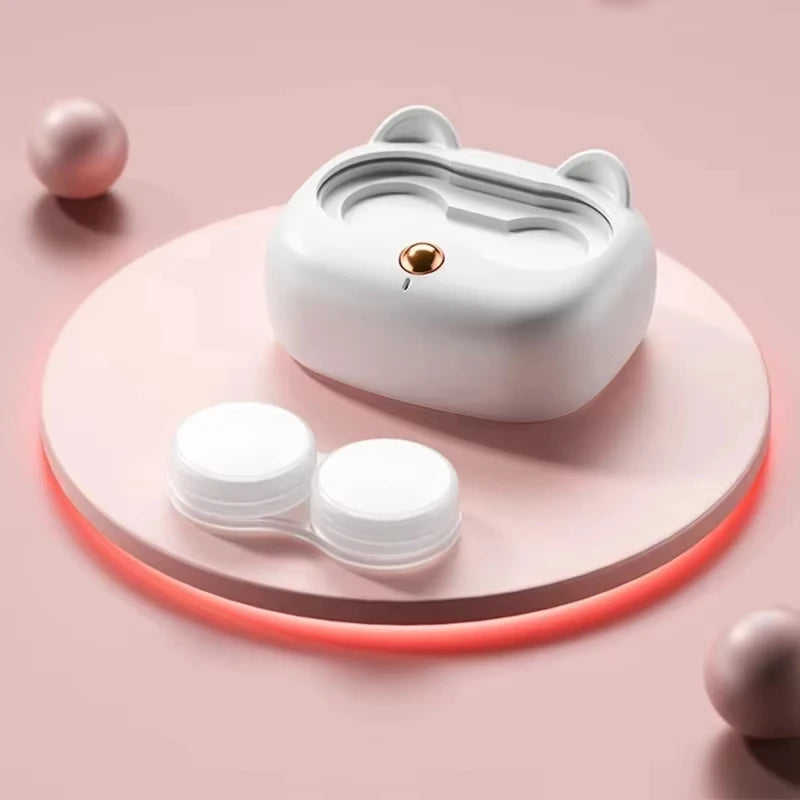 Curățitor Lentile Contact Ultrasonic cu Cutie Detașabilă Mașină Curățenie Portabil Caz Lentile Contact (Fără Baterie)