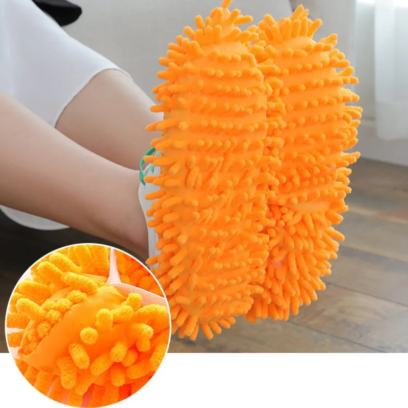 1 Pereche Papuci Curățitor Praf Casă Baie Podea Curățenie Mop Papuci Leneși Husă Pantofi Chenille Cârpă Praf