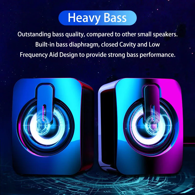 Boxe Computer PC Cutie Sunet HIFI Stereo Microfon USB Cu Fir cu Lumină LED Pentru Desktop Computer