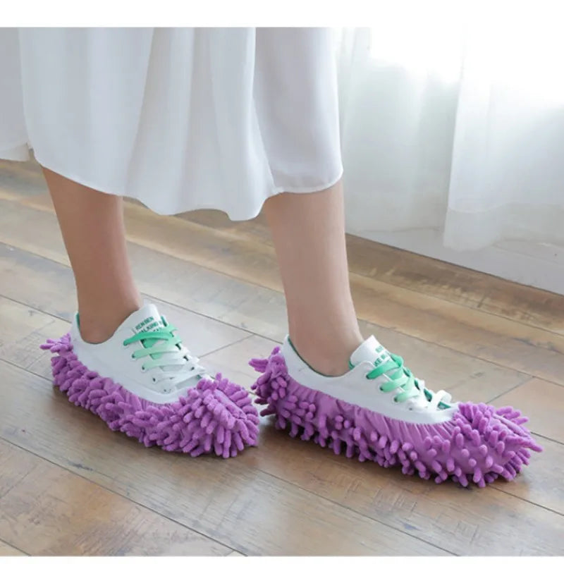 1 Pereche Papuci Curățitor Praf Casă Baie Podea Curățenie Mop Papuci Leneși Husă Pantofi Chenille Cârpă Praf