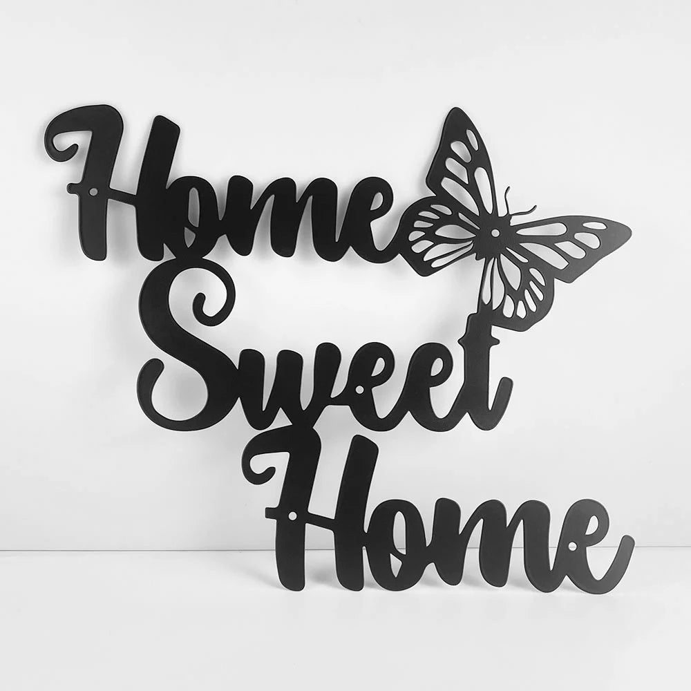 Semn Metalic 'Home Sweet Home' - Artă Decorativă de Perete Stil Rustic pentru Cameră
