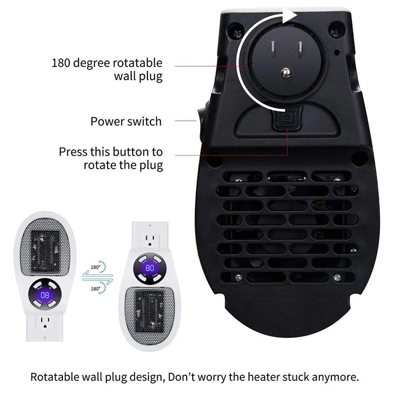 Încălzitor Electric de Priză Cameră Încălzitor Casă Aparat Soba Încălzire Portabil Mini Radiator Telecomandă Mașină Încălzire Mâini