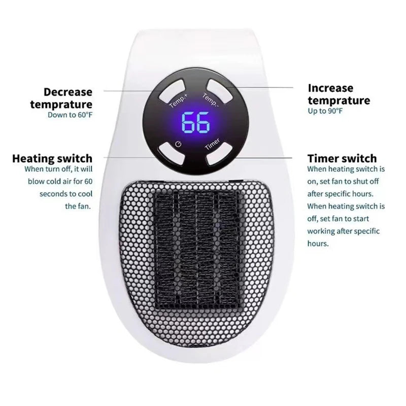 Încălzitor Electric de Priză Cameră Încălzitor Casă Aparat Soba Încălzire Portabil Mini Radiator Telecomandă Mașină Încălzire Mâini