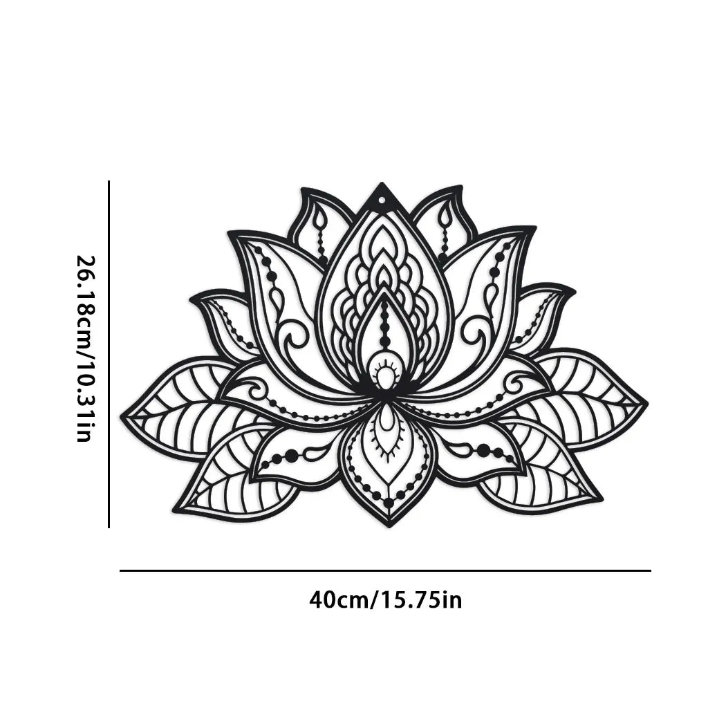 Artă de Perete din Metal cu Floare de Lotus Mandala, Decor pentru Camera de Meditație, Decorațiune Zen pentru Yoga