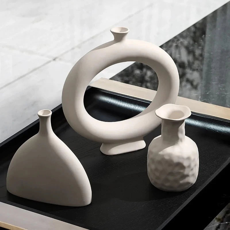Vază Ceramică Artă Modernă - Decorațiune Desktop Dormitor cu Flori Uscate pentru Fotografie