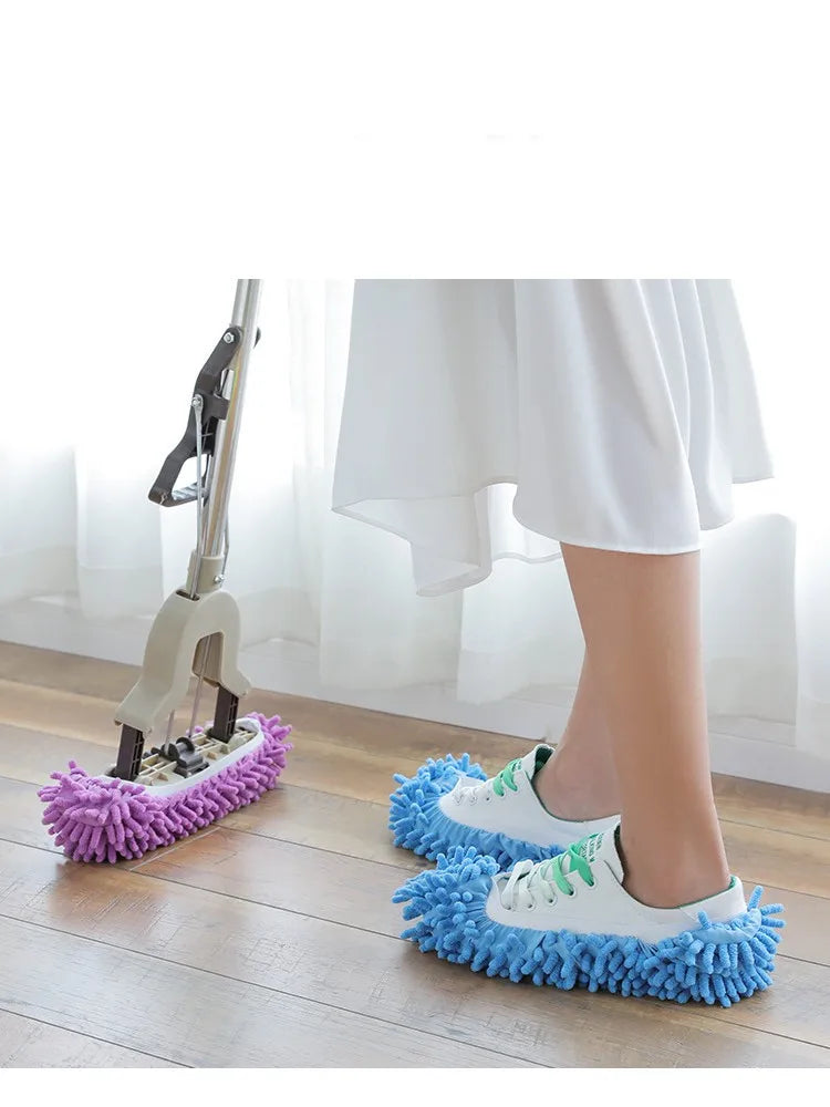 1 Pereche Papuci Curățitor Praf Casă Baie Podea Curățenie Mop Papuci Leneși Husă Pantofi Chenille Cârpă Praf