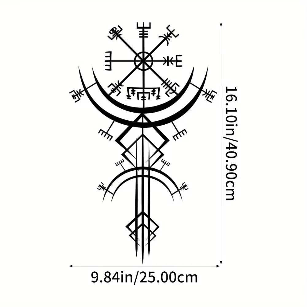 Decorațiune de Perete Unică cu Rune Vikinge din Metal, Ideală pentru Decorul Casei, Cadou cu Inspirație Mitologică