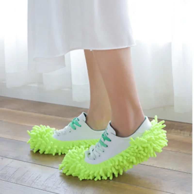1 Pereche Papuci Curățitor Praf Casă Baie Podea Curățenie Mop Papuci Leneși Husă Pantofi Chenille Cârpă Praf