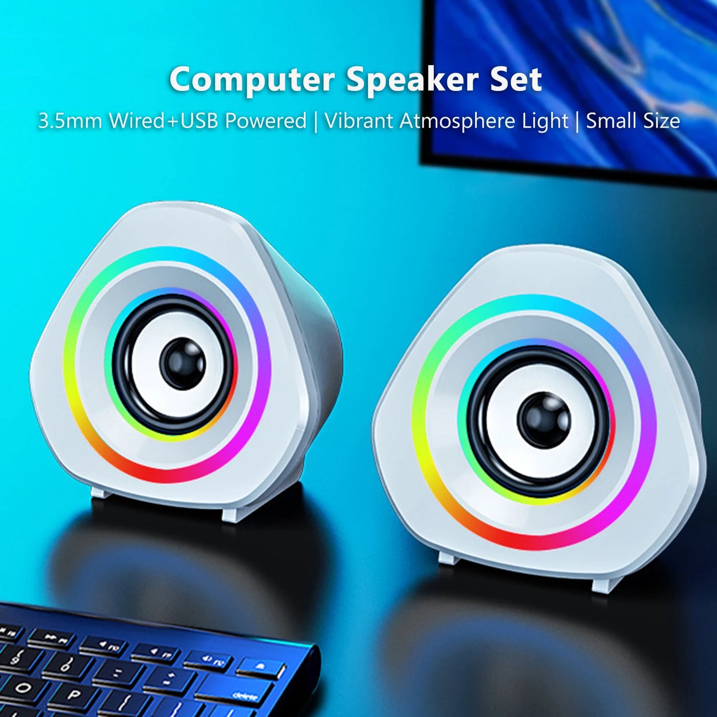 Set Boxe SADA pentru Casă Desktop PC Boxe Computer 3.5mm Cu Fir Boxe Laptop USB Alimentate Cutie Sunet cu Lumini RGB Atmosferice