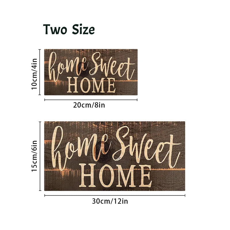 Plăcuță Decorativă Lemn 'Home Sweet Home' - Semn Rustic pentru Ușă și Living