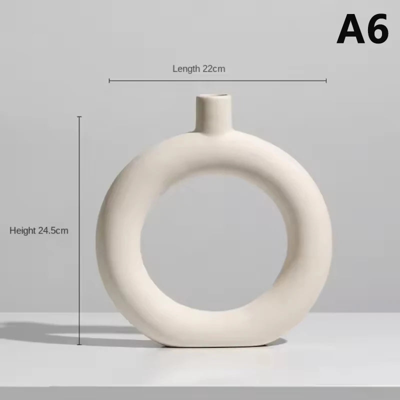 Vază Ceramică Artă Modernă - Decorațiune Desktop Dormitor cu Flori Uscate pentru Fotografie