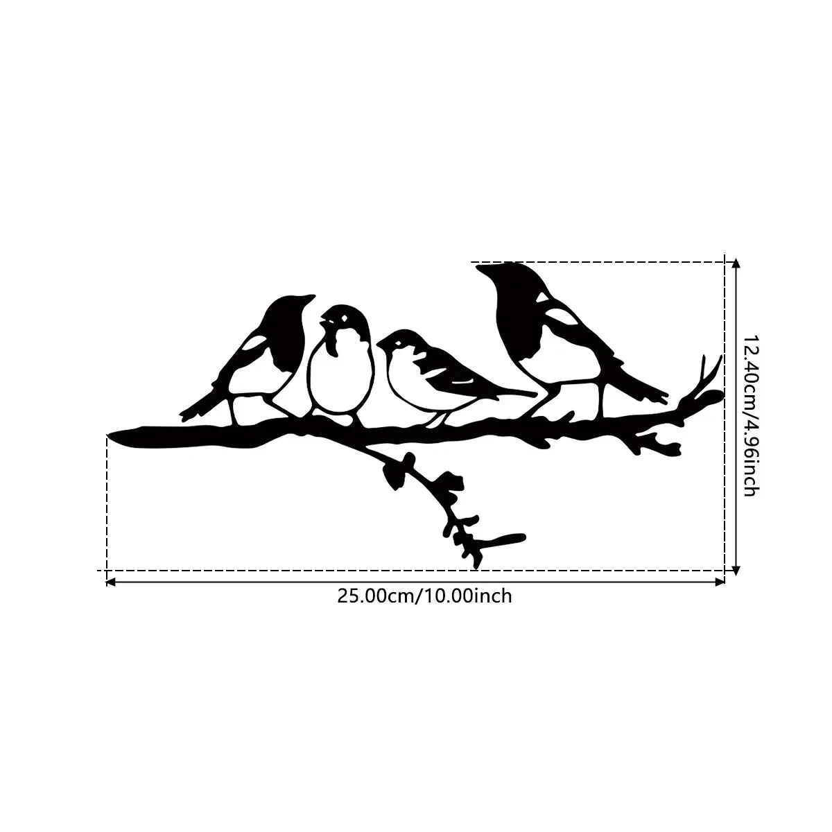 Păsări/Câini/Dragoni/Zâne din Metal pe Ramură, Siluetă din Oțel, Artă Decorativă pentru Grădină și Patio