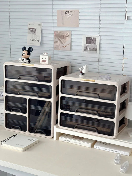 Organizator Desktop Birou - Cutie Depozitare Cosmetice și Rechizite Plastic Dreptunghiular