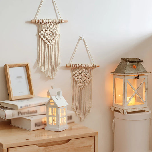 Decorațiune Macrame Țesută Manual - Ornament Boem pentru Perete Living și Casă