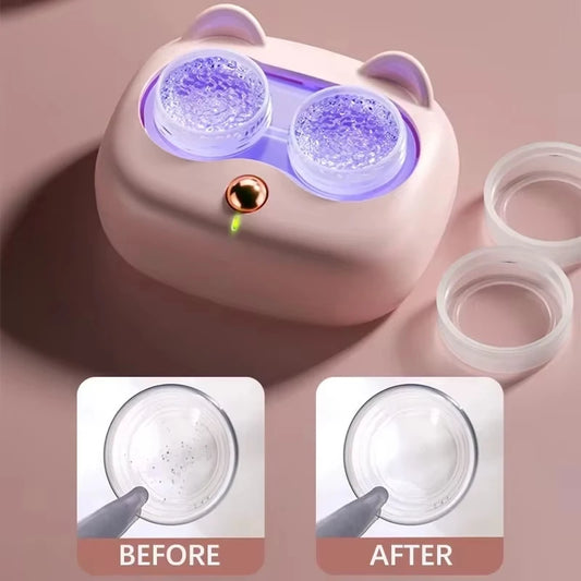 Curățitor Lentile Contact Ultrasonic cu Cutie Detașabilă Mașină Curățenie Portabil Caz Lentile Contact (Fără Baterie)