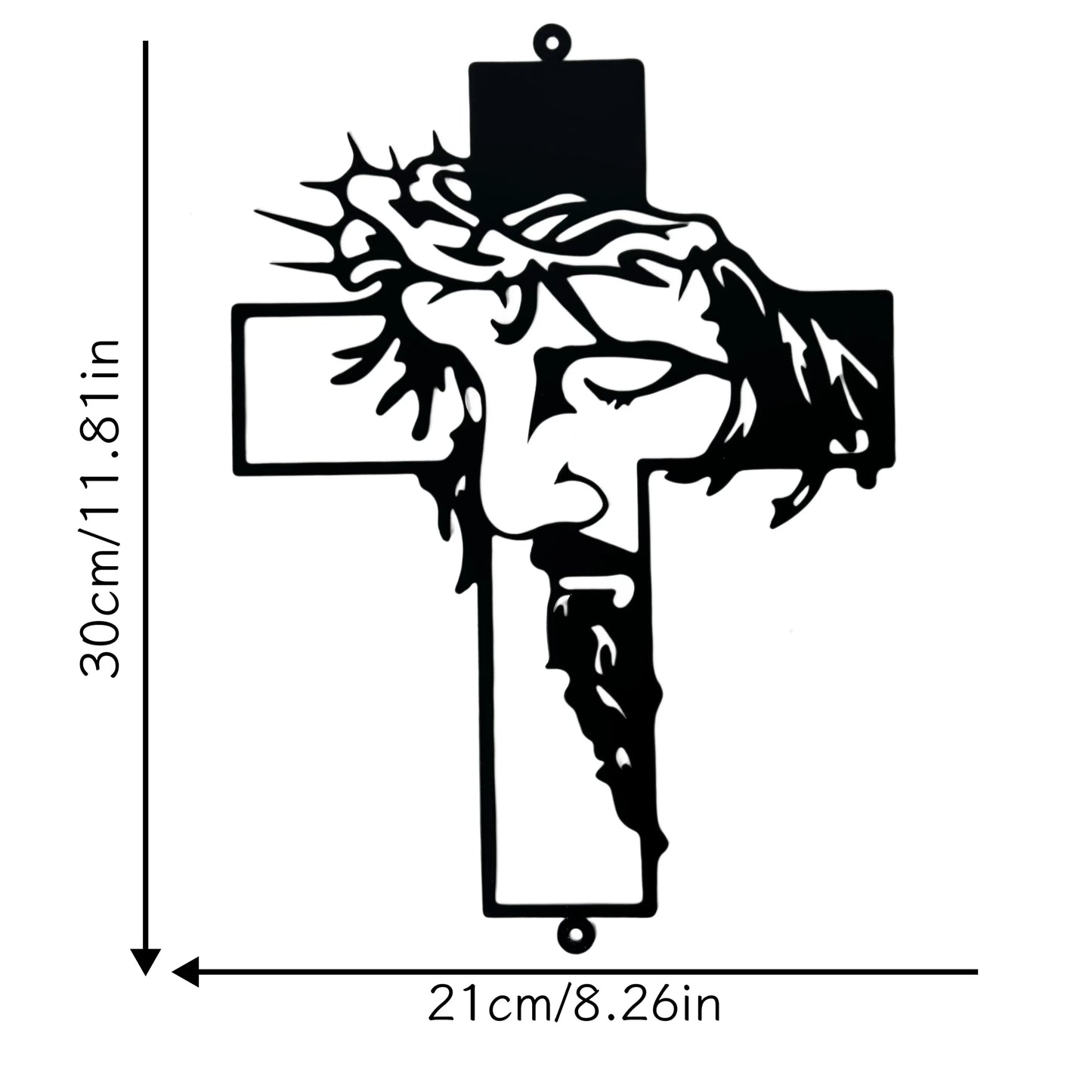 Set Decorațiune de Perete din Metal cu Semn de Cruce, Decorațiune pentru Paște și Mulțumire, Decor pentru Birou și Living