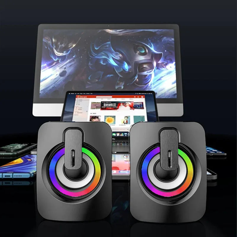 Boxe Computer PC Cutie Sunet HIFI Stereo Microfon USB Cu Fir cu Lumină LED Pentru Desktop Computer
