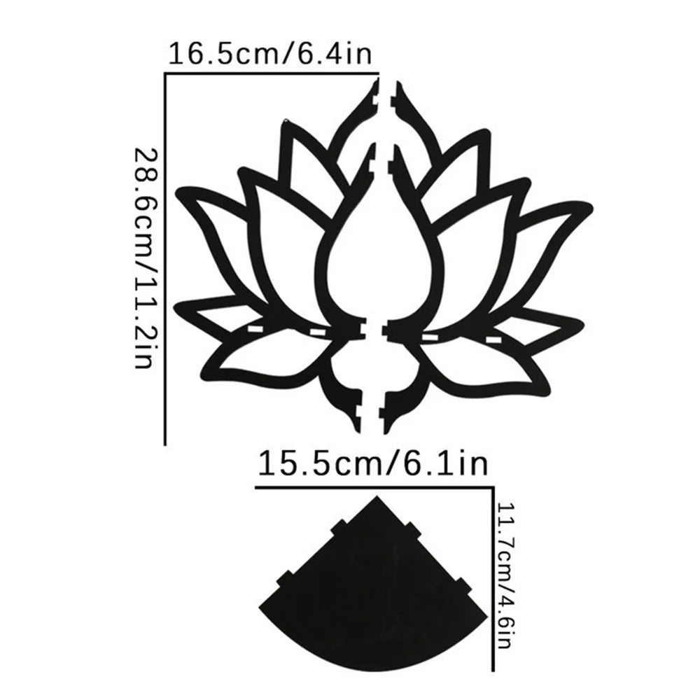 Raft Decorativ din Lemn în Formă de Lotus, Organizator pentru Aromaterapie și Uleiuri Esențiale, Suport pentru Lumânări