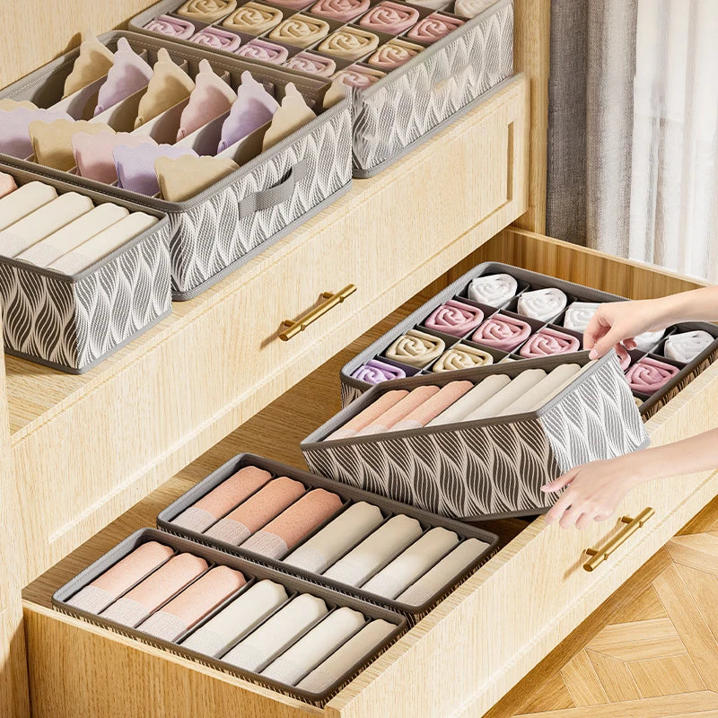 Organizator Pliabil pentru Dulap - Cutie Depozitare Lenjerie Intimă și Haine cu Separatoare