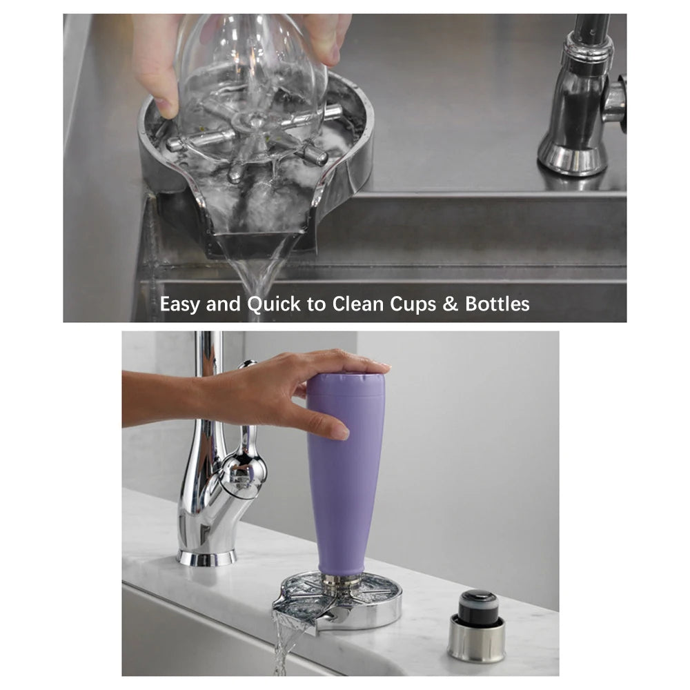Clătitor Sticle pentru Chiuvetă Bucătărie Spălător Sticle Cupe Atașament Chiuvetă Bar Oțel Inoxidabil Accesorii Bucătărie
