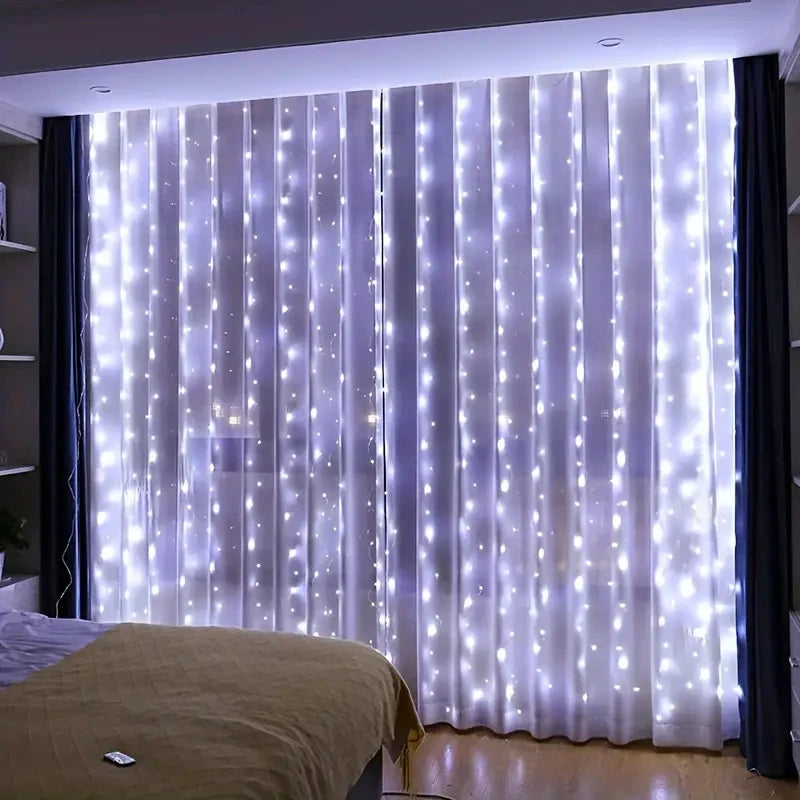Ghirlandă LED pentru Perdea 3/4/6m cu USB, Lumini Decorative cu Telecomandă pentru Crăciun și Dormitor