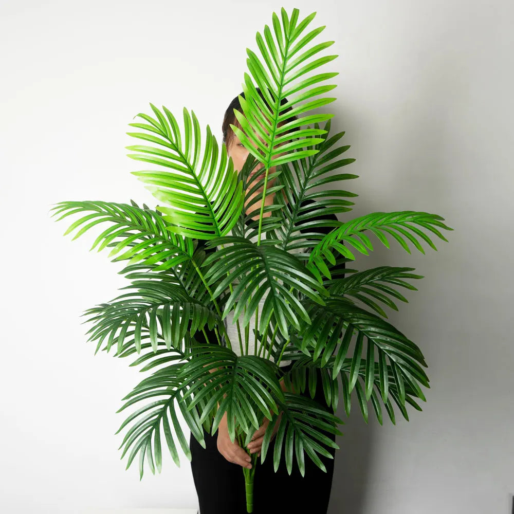 Palmier Artificial Mare 90-120cm, Plante False Tropicale cu Frunze Verzi din Plastic pentru Decorarea Casei și Grădinii