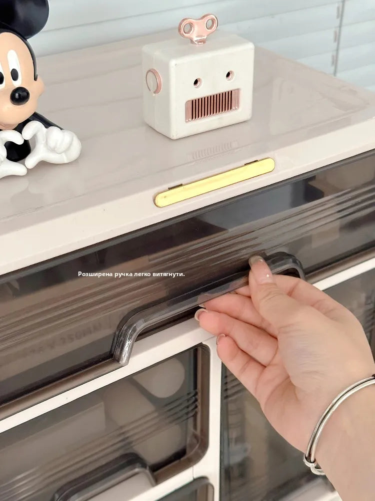 Organizator Desktop Birou - Cutie Depozitare Cosmetice și Rechizite Plastic Dreptunghiular