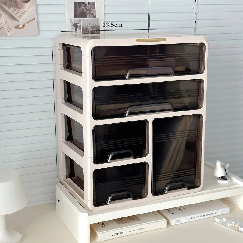 Organizator Desktop Birou - Cutie Depozitare Cosmetice și Rechizite Plastic Dreptunghiular