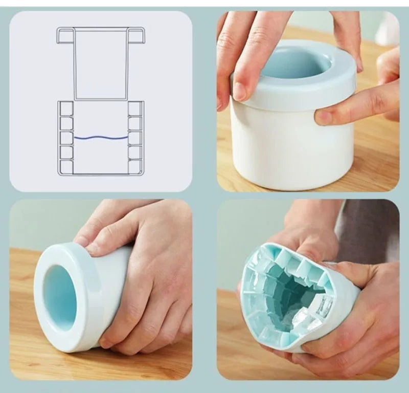 Formă din Silicon pentru Cuburi de Gheață Rotunde, Găleată de Gheață pentru Vară, Accesorii Creative pentru Bar