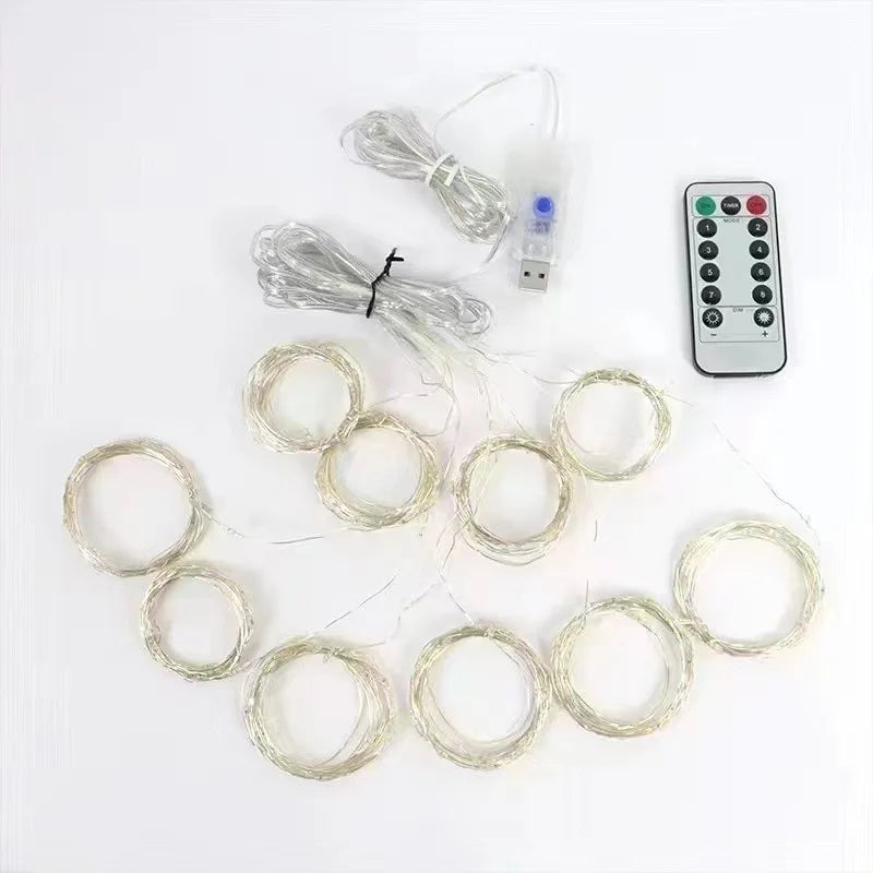 Ghirlandă LED pentru Perdea 3/4/6m cu USB, Lumini Decorative cu Telecomandă pentru Crăciun și Dormitor