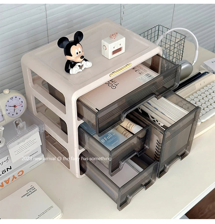 Organizator Desktop Birou - Cutie Depozitare Cosmetice și Rechizite Plastic Dreptunghiular