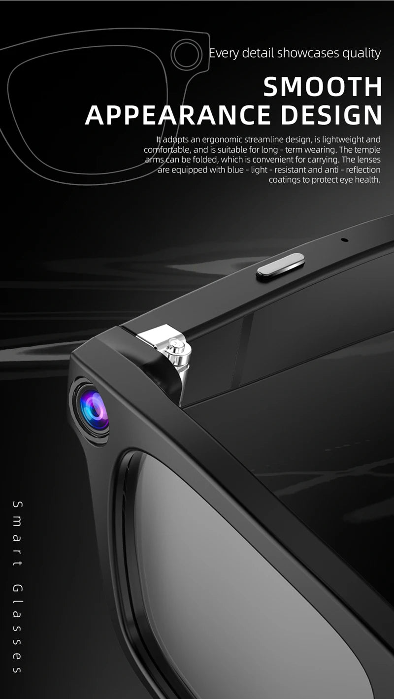 Ochelari Smart AI 800W Pixel G300 Cameră AI Fotografiere HD Foto Video Apel Vocal Traducere Impermeabil Bluetooth Dispozitive Ochelari
