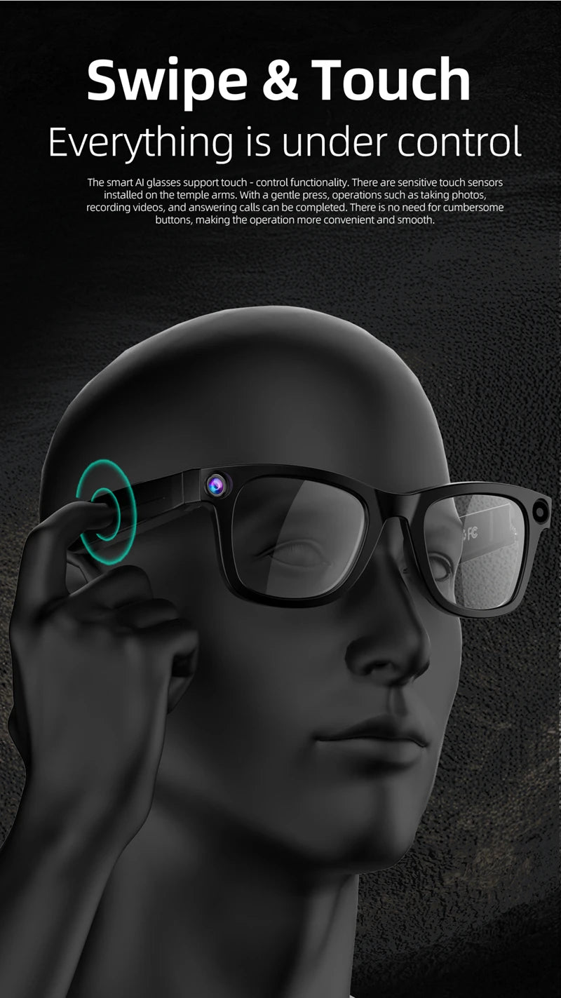 Ochelari Smart AI 800W Pixel G300 Cameră AI Fotografiere HD Foto Video Apel Vocal Traducere Impermeabil Bluetooth Dispozitive Ochelari