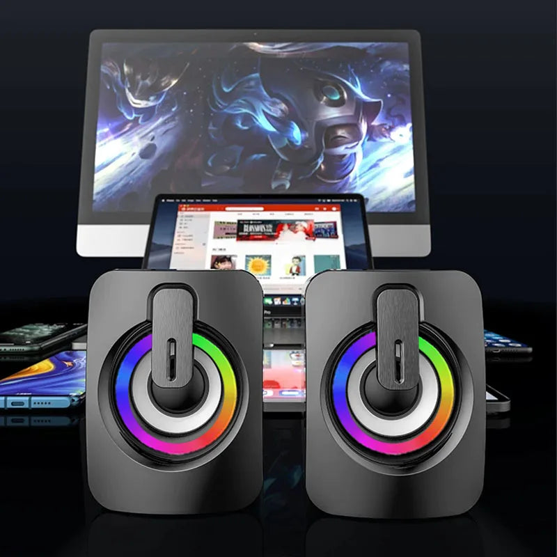 Boxe Computer PC Cutie Sunet HIFI Stereo Microfon USB Cu Fir cu Lumină LED Pentru Desktop Computer