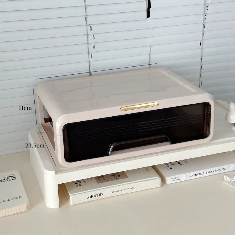 Organizator Desktop Birou - Cutie Depozitare Cosmetice și Rechizite Plastic Dreptunghiular