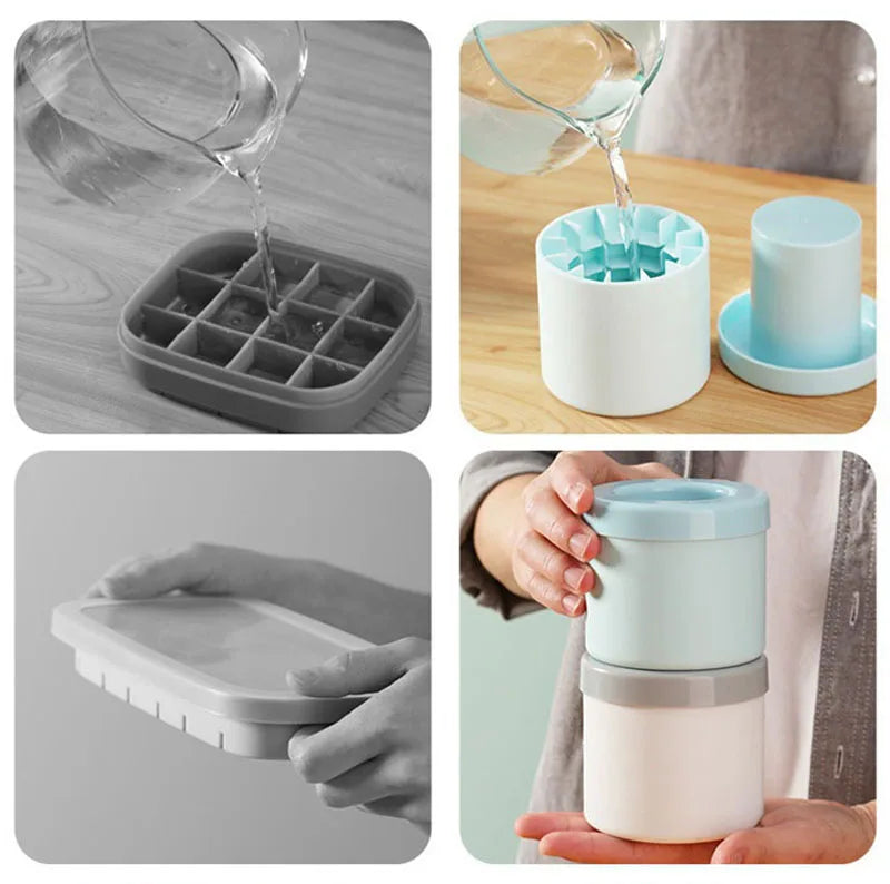 Formă din Silicon pentru Cuburi de Gheață Rotunde, Găleată de Gheață pentru Vară, Accesorii Creative pentru Bar