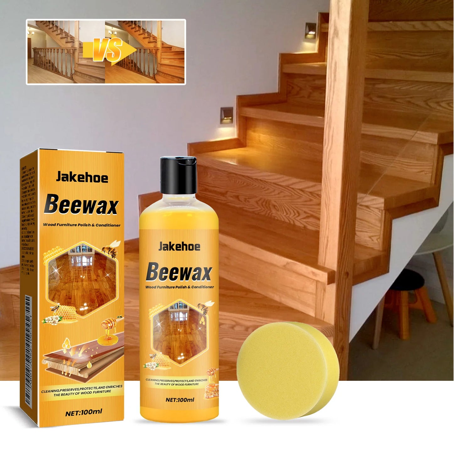 Ceară de Curățat Podele; Protecție pentru Podele din Lemn Casnice, Ceară de Întreținere pentru Decontaminare și Prevenirea Prafului, Lustruire
