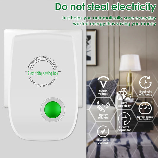Cutie Economisire Electricitate US/EU Adaptor Dispozitiv Inteligent Factor Putere Economisitor Smart Reducere Costuri Casă Birou