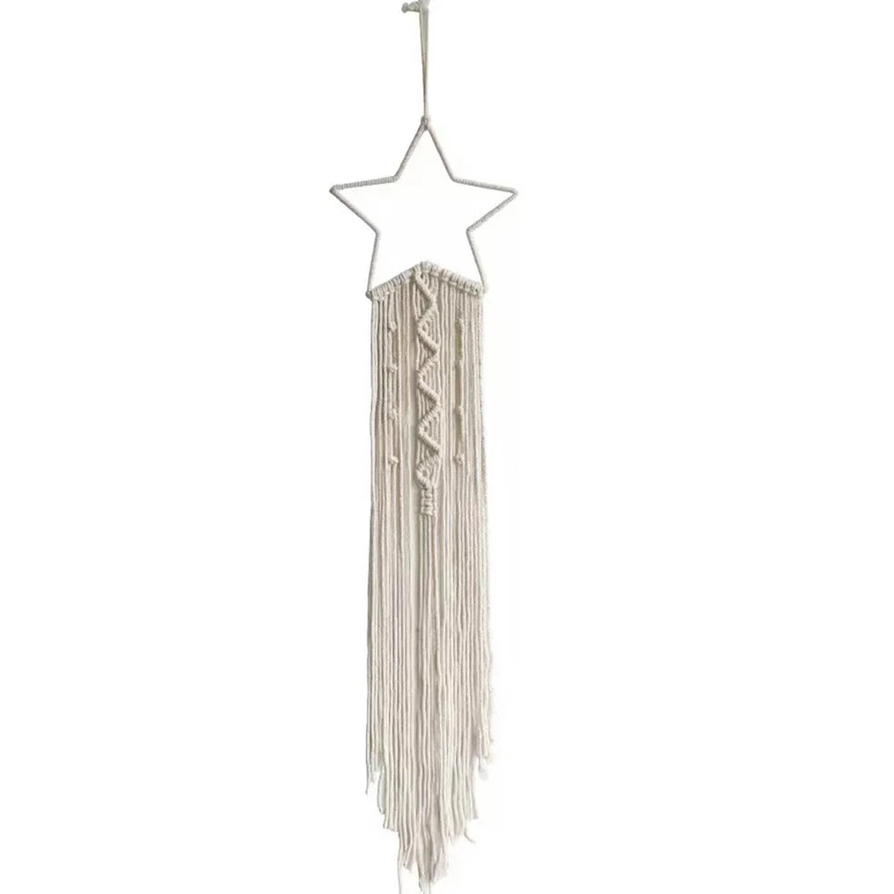 Tapiserie Țesută în Stil Nordic cu Prinzător de Vise, Decorațiune cu Stele și Lună pentru Casă