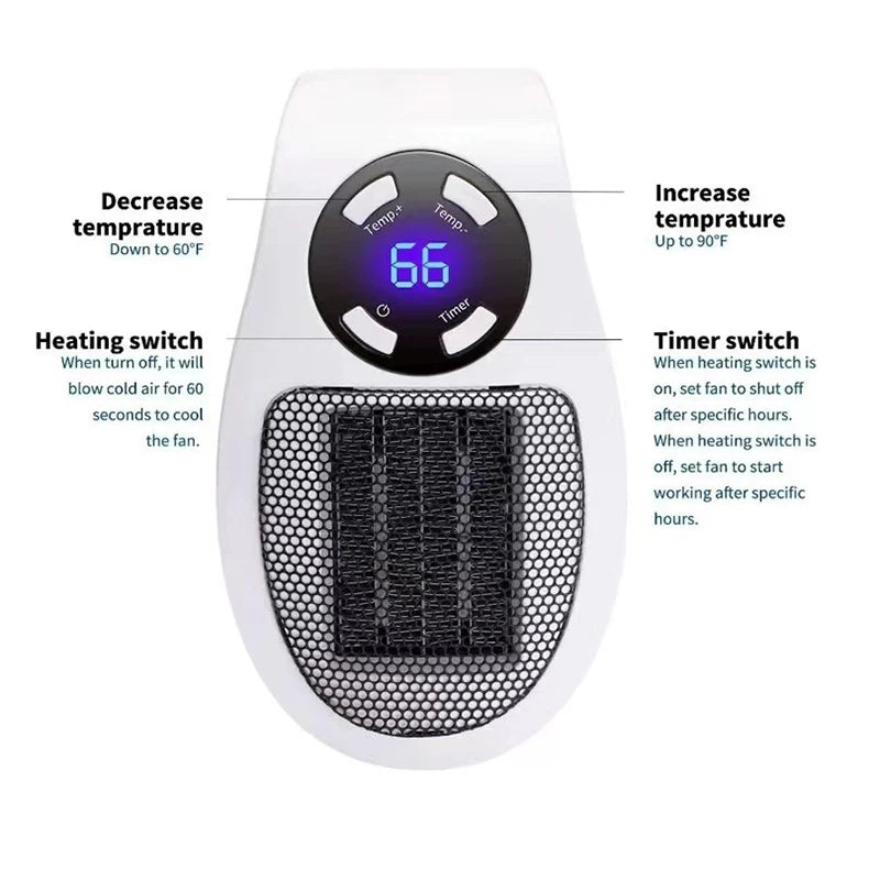 Încălzitor Electric de Priză Cameră Încălzitor Casă Aparat Soba Încălzire Portabil Mini Radiator Telecomandă Mașină Încălzire Mâini