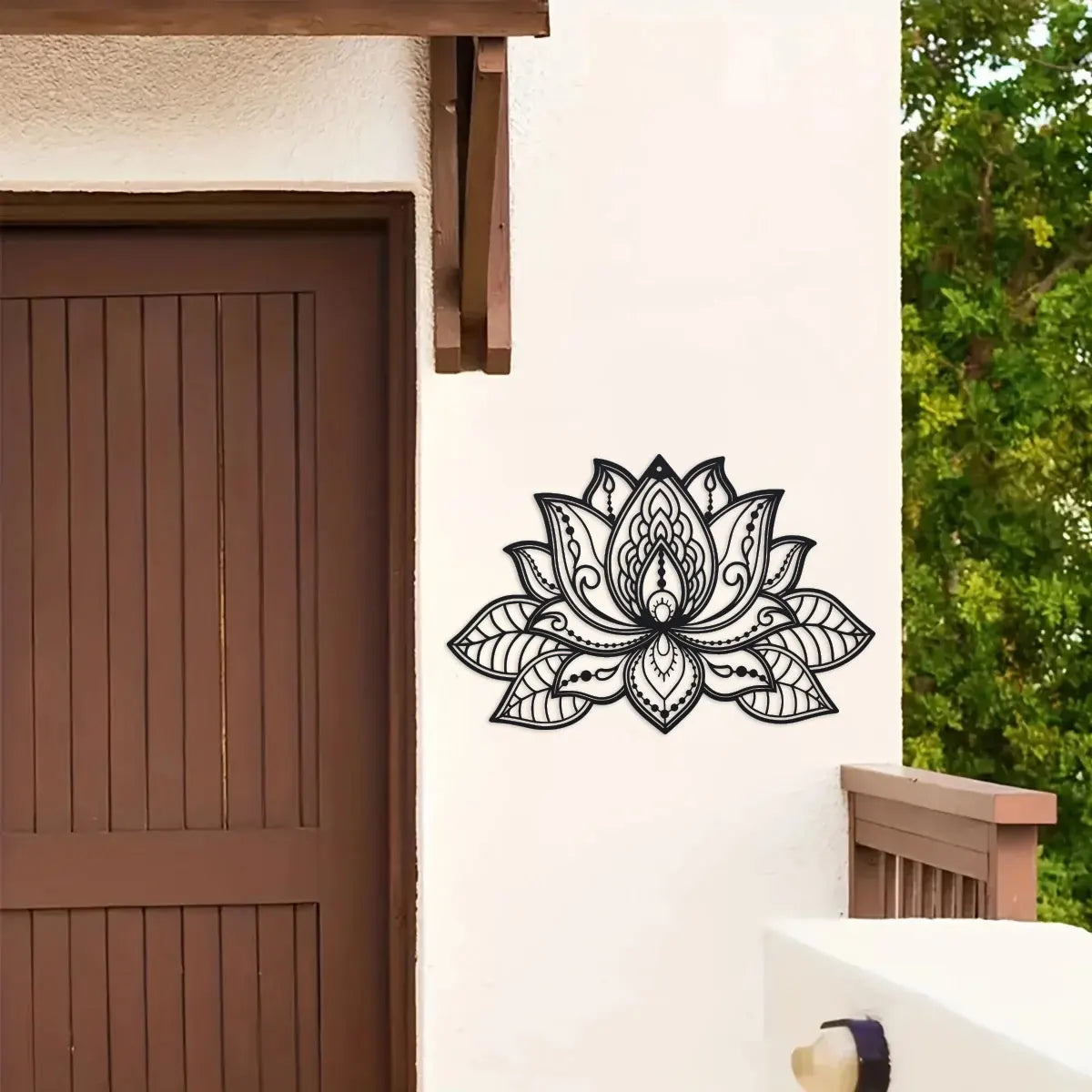 Artă de Perete din Metal cu Floare de Lotus Mandala, Decor pentru Camera de Meditație, Decorațiune Zen pentru Yoga