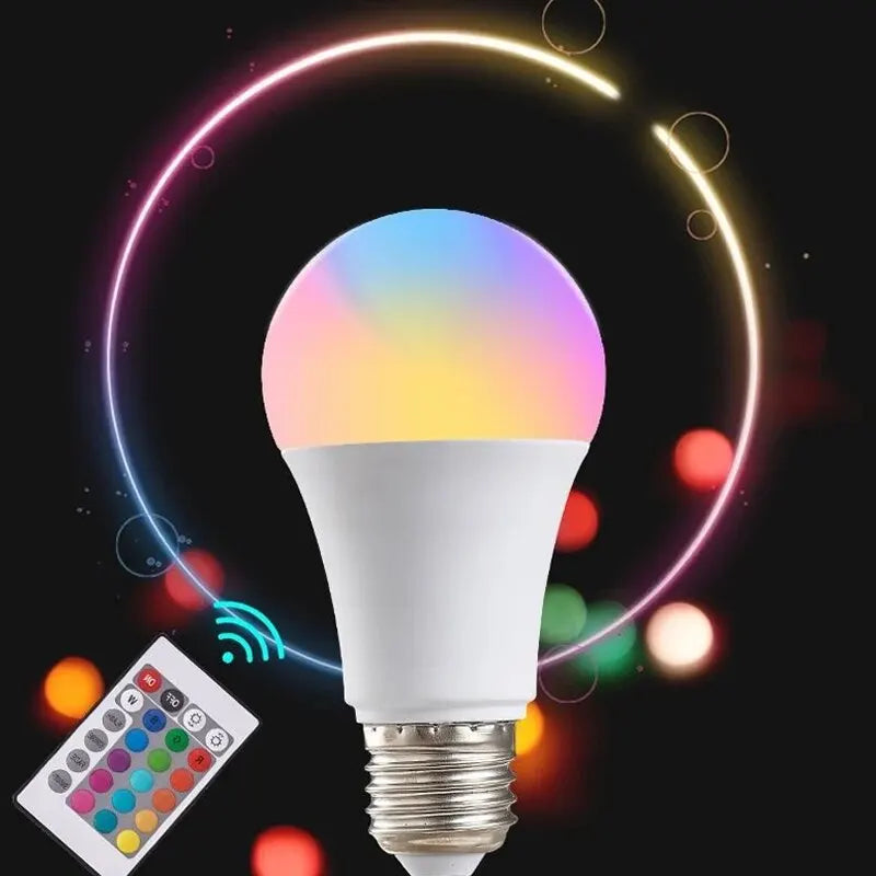 Bec LED RGB cu 16 Culori, Bec Multicolor E27 220V pentru Iluminat Casnic, Reglabil cu Telecomandă 24 Taste