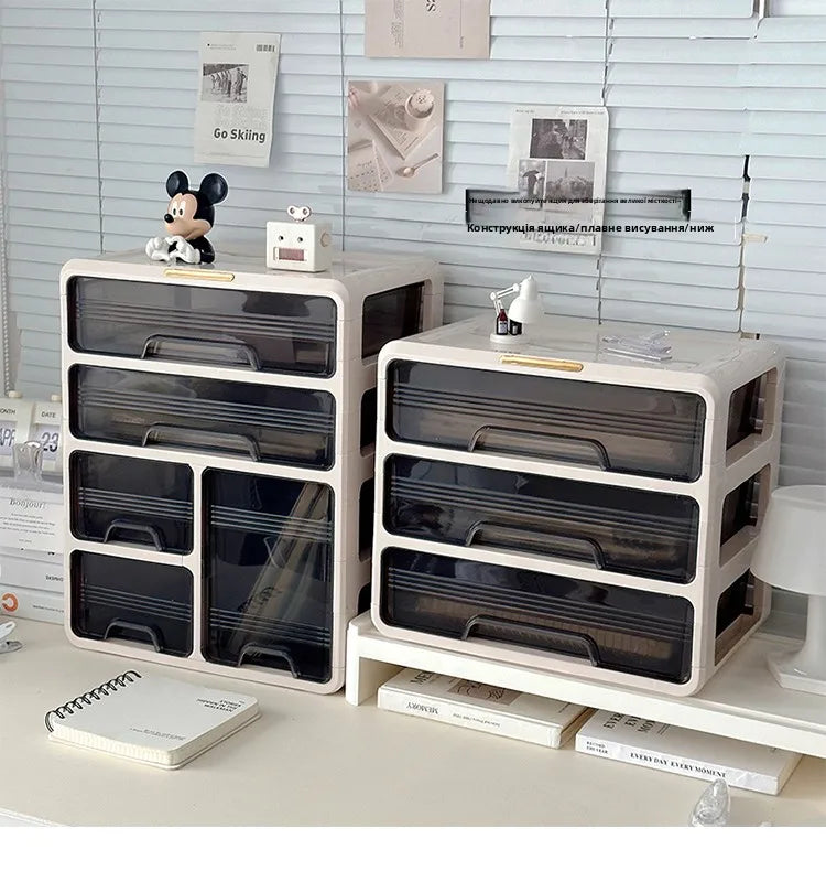 Organizator Desktop Birou - Cutie Depozitare Cosmetice și Rechizite Plastic Dreptunghiular