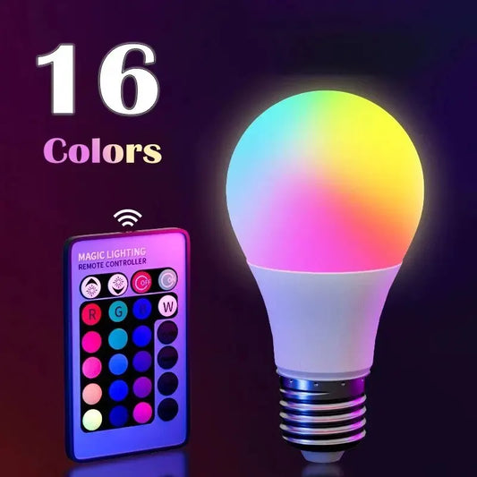 Bec LED RGB cu 16 Culori, Bec Multicolor E27 220V pentru Iluminat Casnic, Reglabil cu Telecomandă 24 Taste